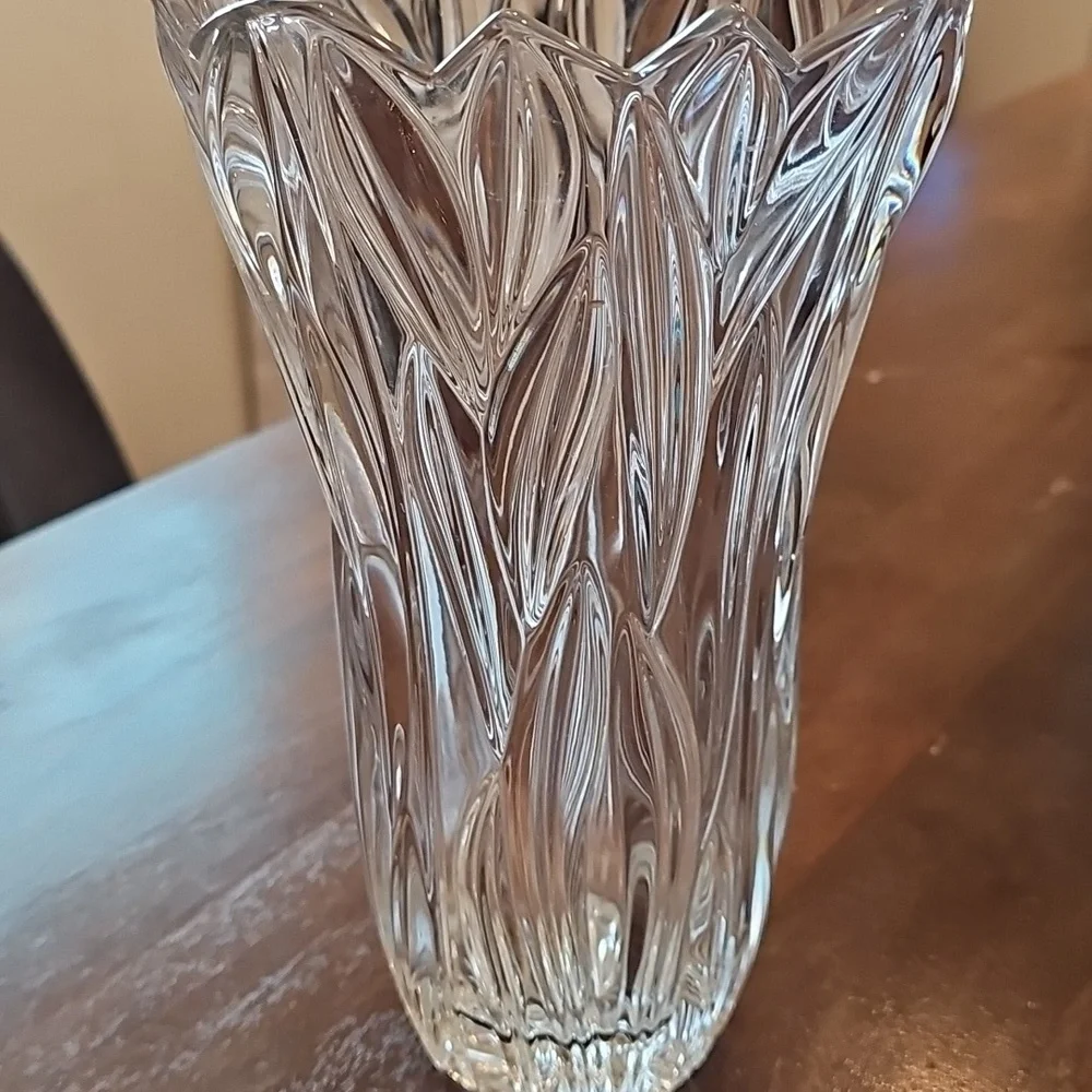 NWT Lead Crystal Flared Vase 10 Inches Tall Made In Poland - Picture 5 of 5